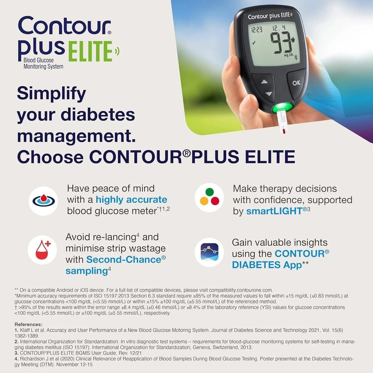 Glucometer Blood Glucose Monitor with Bluetooth and 25 Free Strips