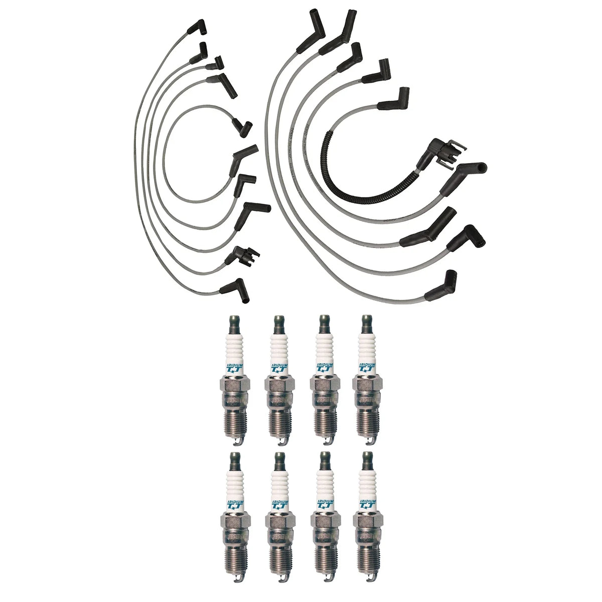 Denso 8mm Wire Set & 8 Iridium TT Spark Plugs for Ford Mercury 5.0L V8