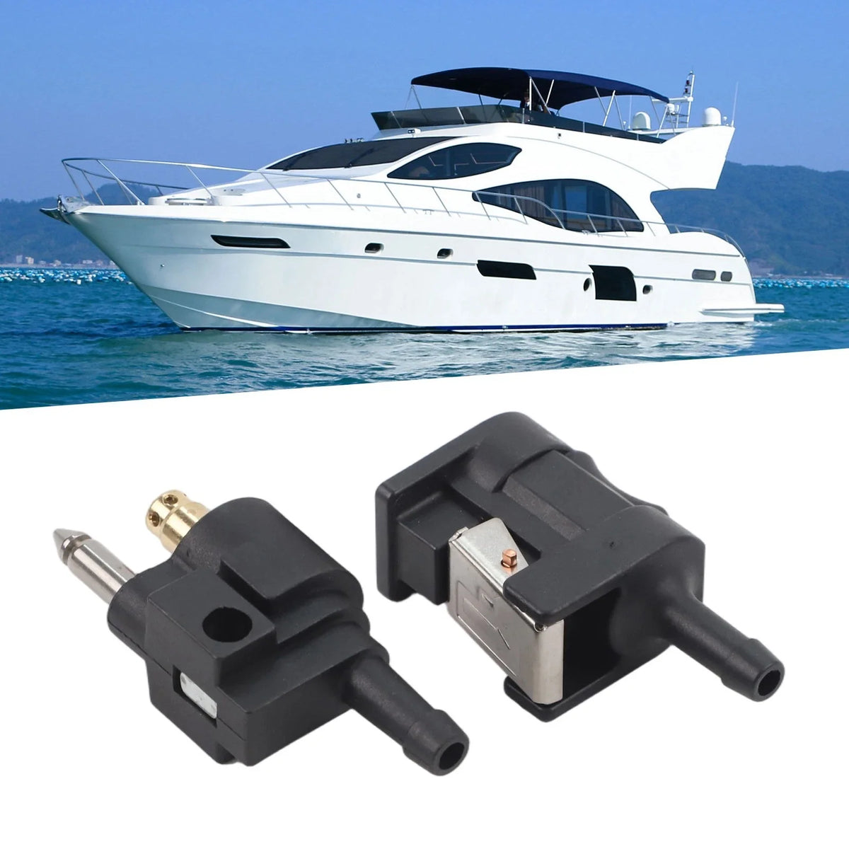 Fuel Line Connector Set for Outboard Motor Engine 6mm 1/4''