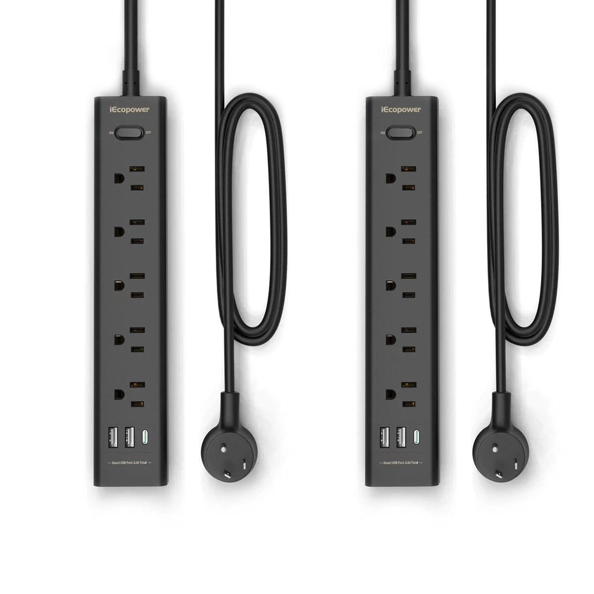 2 Pack Power Strip Surge Protector for Universal Use