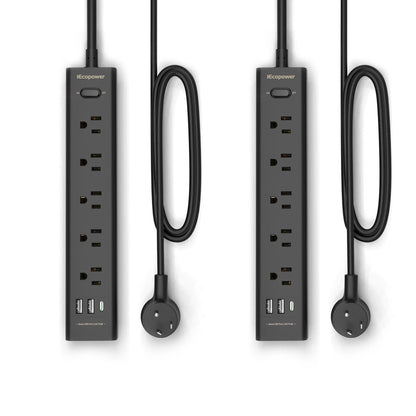 2 Pack Power Strip Surge Protector for Universal Use