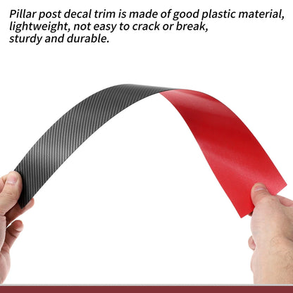Set of 6 Door Pillar Window Trim for Volkswagen Passat (1998–2005) Black Carbon Fiber
