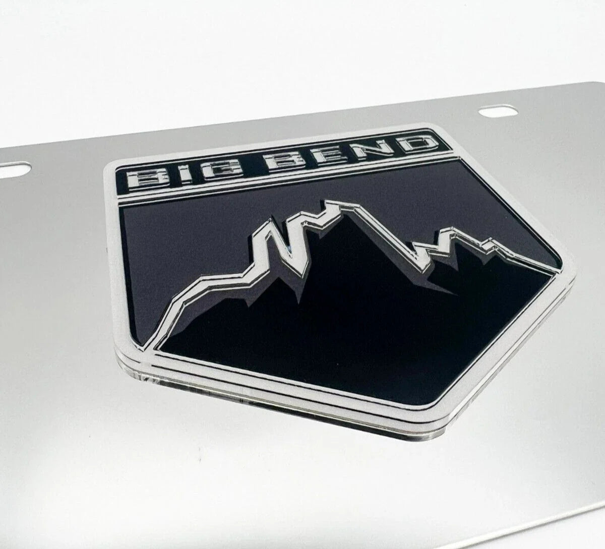 Chrome License Plate Frame with 3D Bronco Badge Logo for Ford (2021–2024)