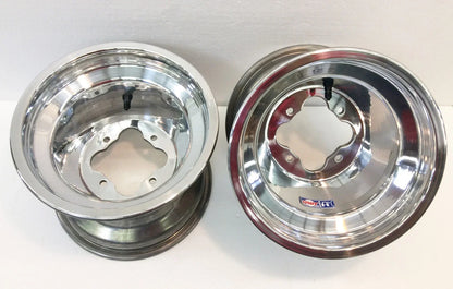 Pair of DWT Polished A5 Rolled Lip ATV Rear Wheels for Honda TRX 250R 450R (1986–2006)