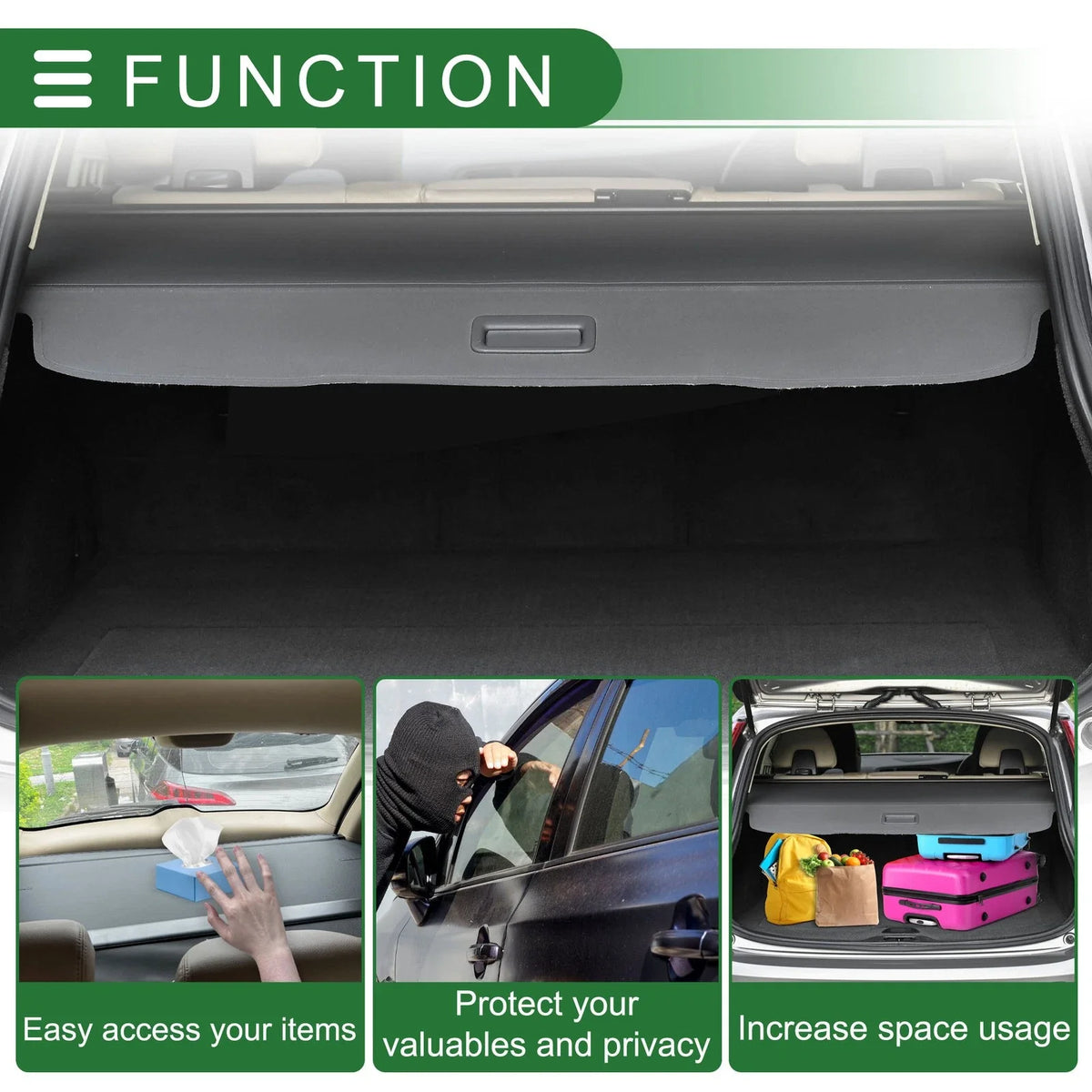 Retractable Cargo Cover for Chevrolet Orlando (2010–2018) J309