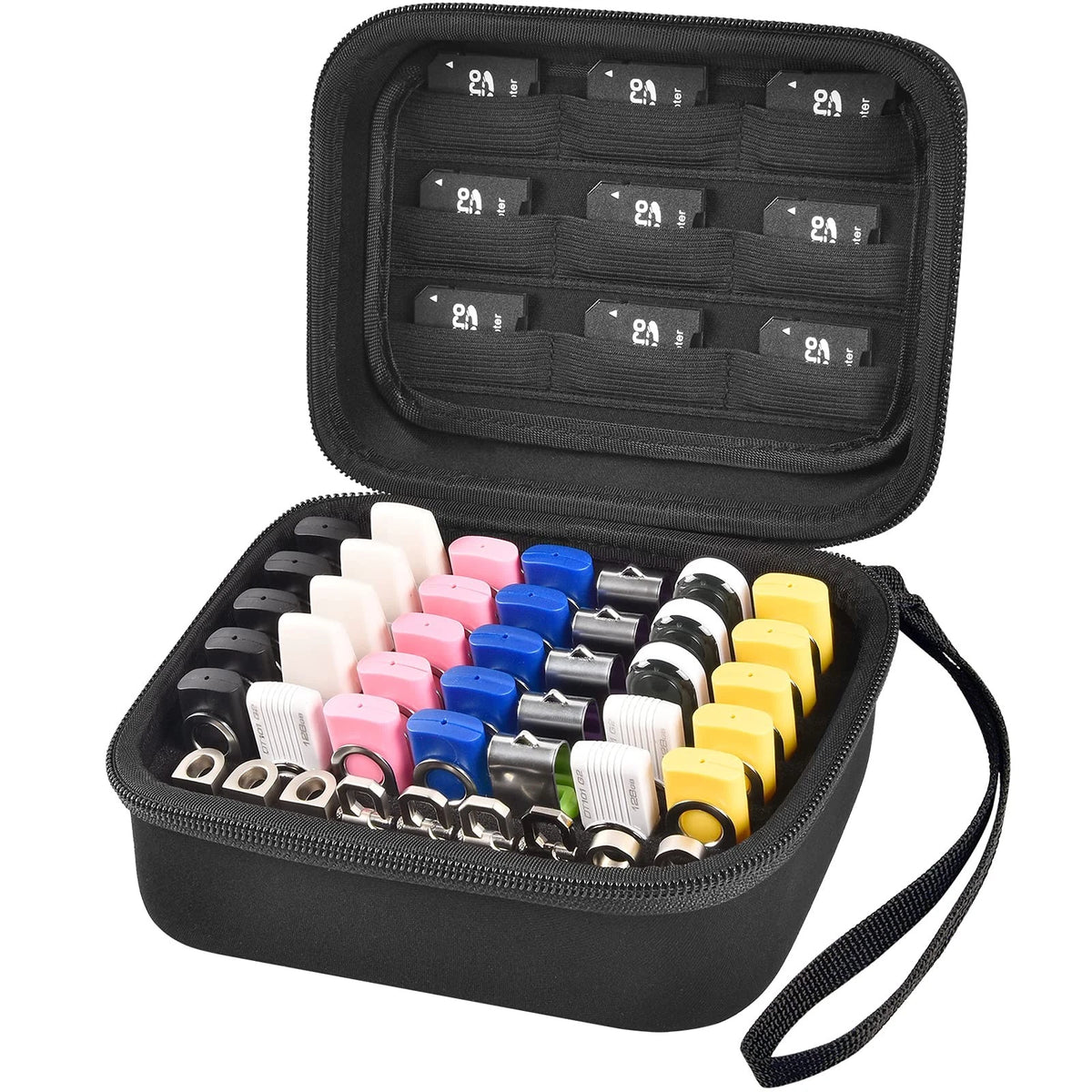 Set of 4 USB Flash Drive Cases for Organizing 44 Drives & 9 Cards