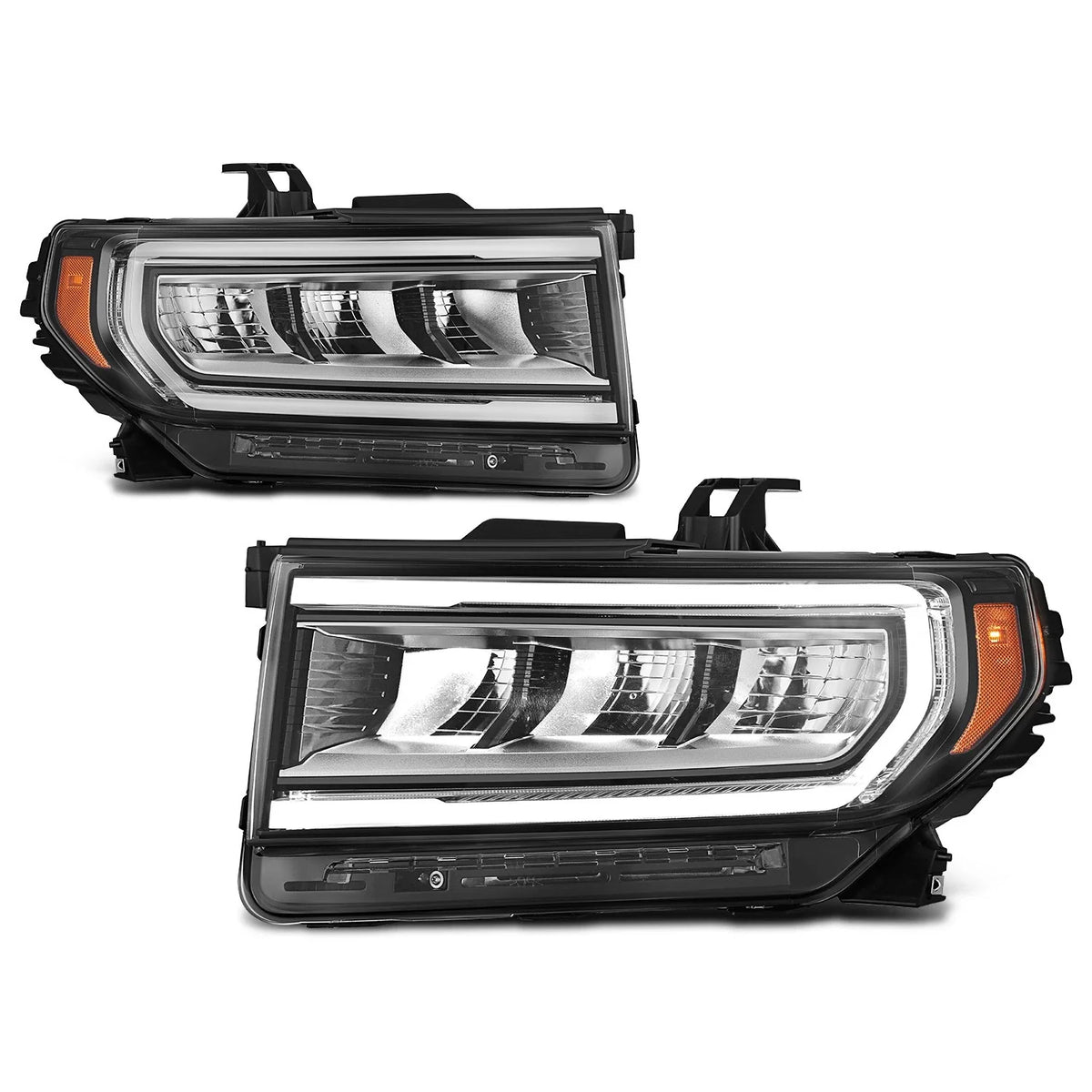 Set of 2 Black Housing Amber Corner Headlights for GMC Acadia (2020–2023)
