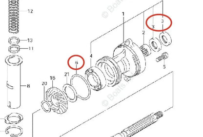 Lower Unit Gearcase Seal Kit for Suzuki 20-30 HP (09289-20009, 09280-75001)