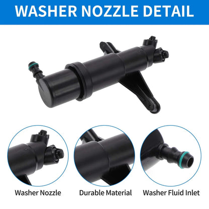 Headlight Washer Nozzle Set of 2 for BMW 525i 550i 535xi (No. 61677038416)