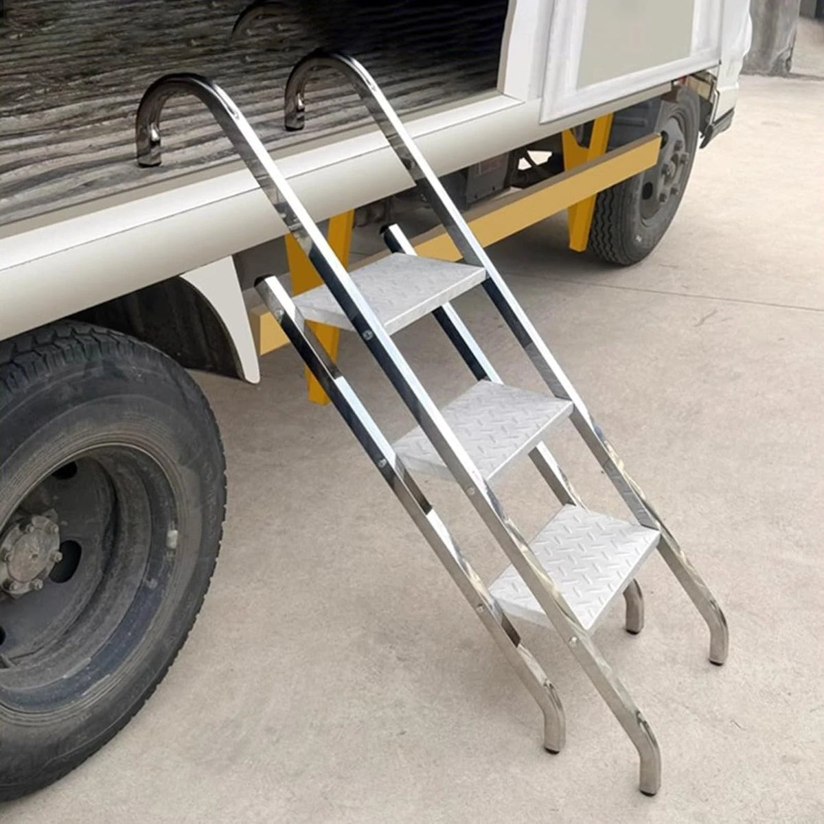 2-Level Heavy-Duty Aluminum Step Ladder for Portable Climbing (No Part Numbers)