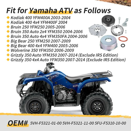 Rear Brake Plate Cover Drum Shoes Kit for Yamaha Big Bear 250 400 (1985–2006)