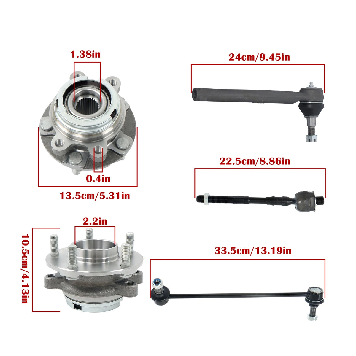 Front Wheel Bearing Hub Sway Bar End Link Tie Rod for Altima (2007–2013) AUD95360D