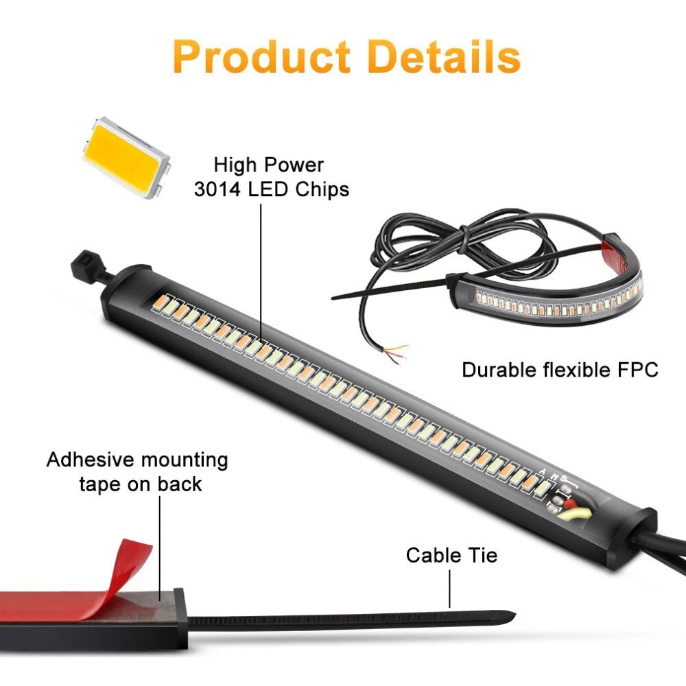 4X LED Fork Turn Signal Indicators for Universal Fit (12V)