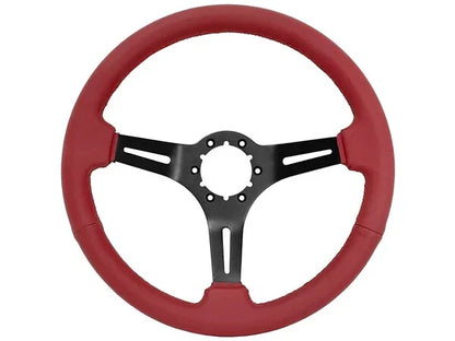 6 Hole Slotted Steering Wheel Cover Red Leather for Chevy Camaro (2010–2015)