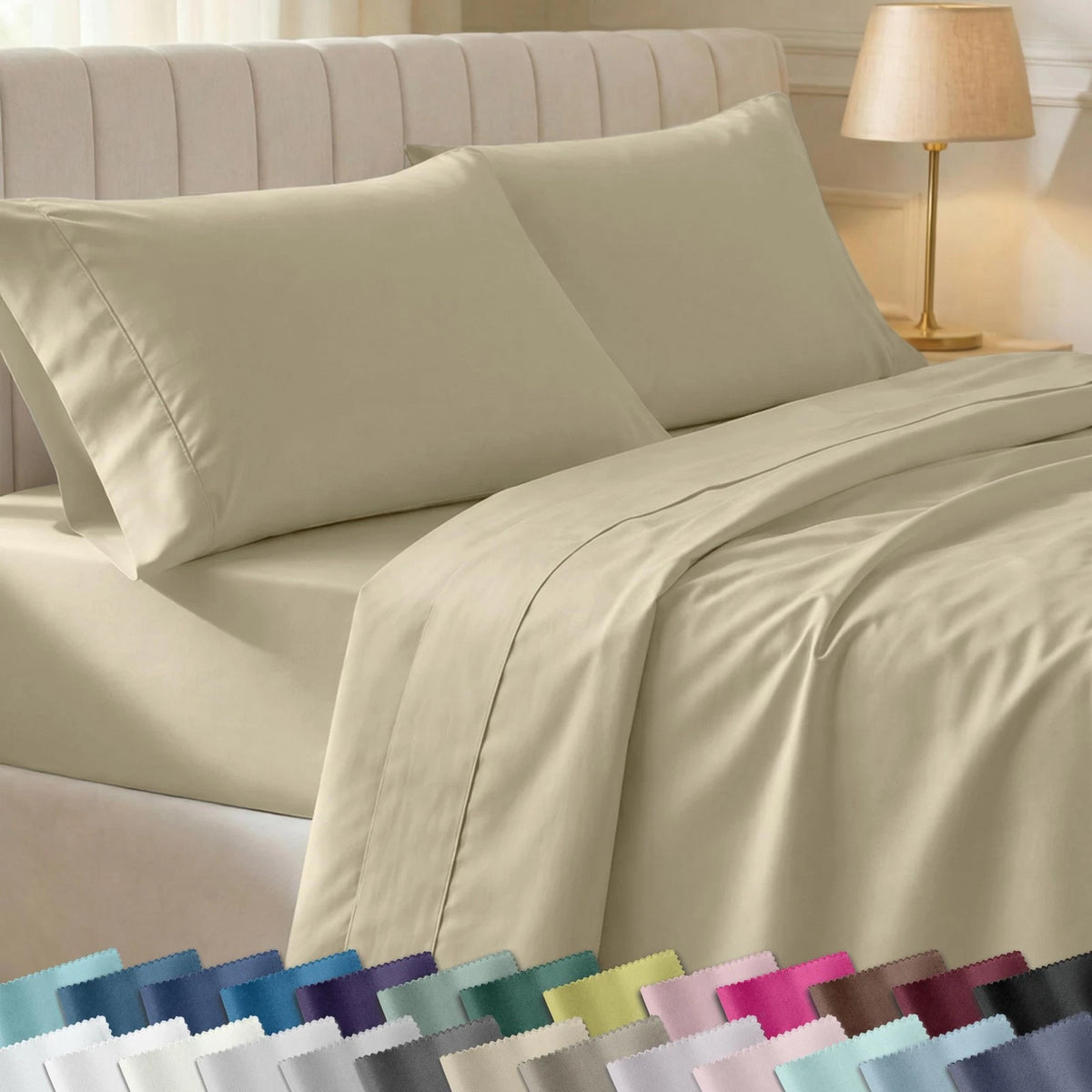 Set of 4 Queen Sheet Set for California Design Den (2023) - Beige