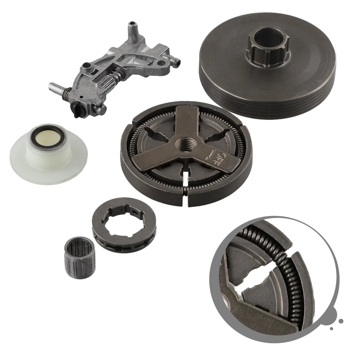 Clutch Sprocket Rim Oil Pump Drum Worm Gear Bearing Kit for Chinese Chainsaws