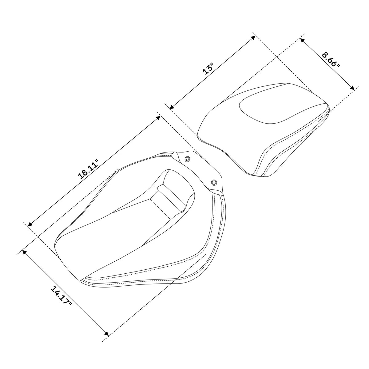 Driver & Passenger Seat for Harley Breakout FXBR FXBRS (2018–2023) Black