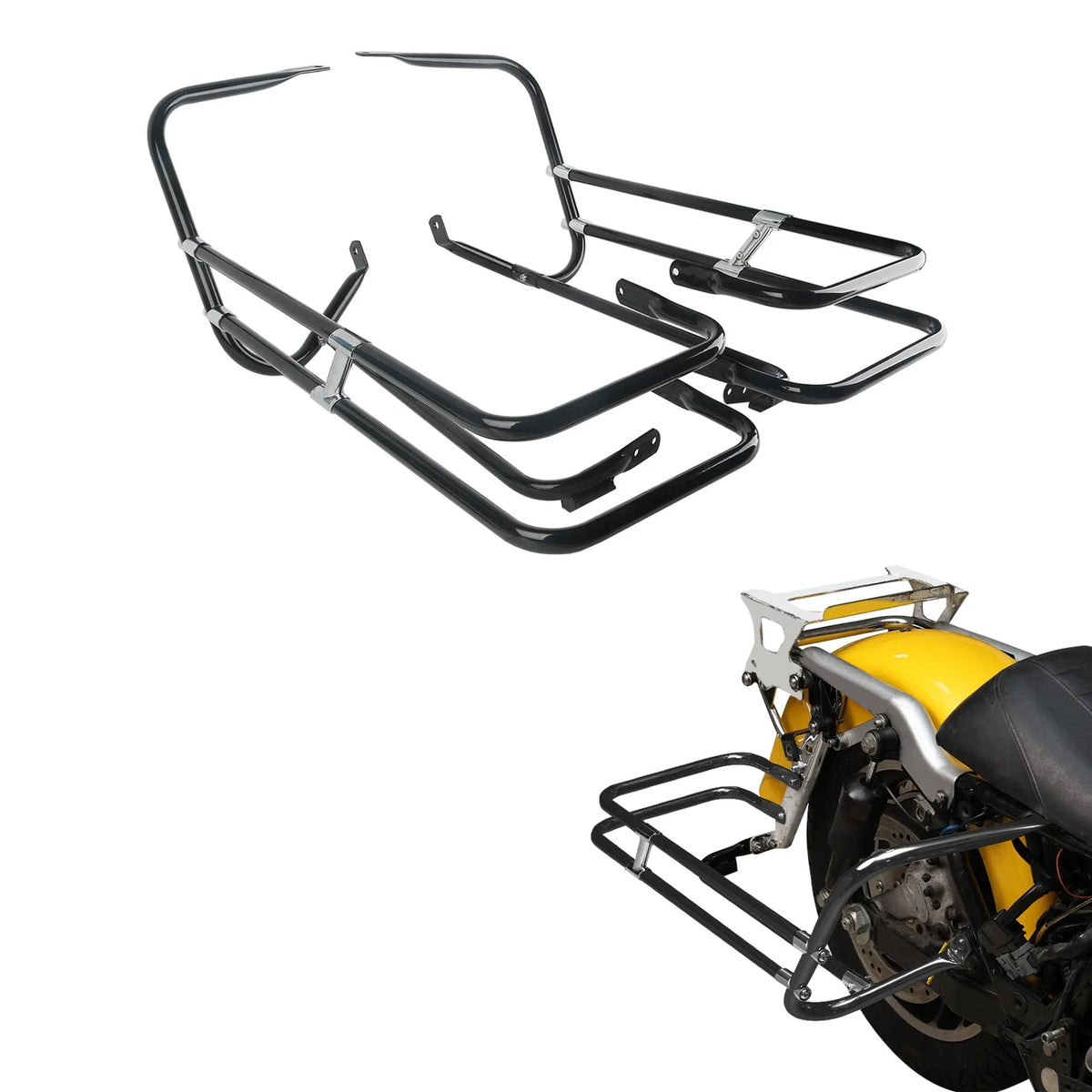 Saddlebag Guard Rail Bracket & Top Rails for Harley Road Glide (1997–2008)