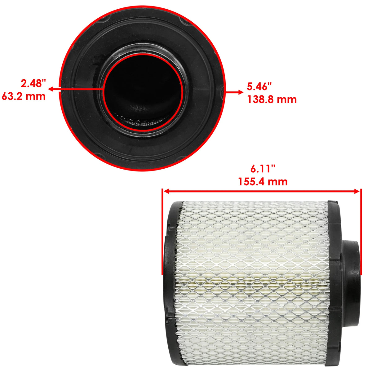 Air Filter for Polaris Ranger 570 EFI / Ranger Crew 570 EFI (2014–2026) FL9022AF207AR