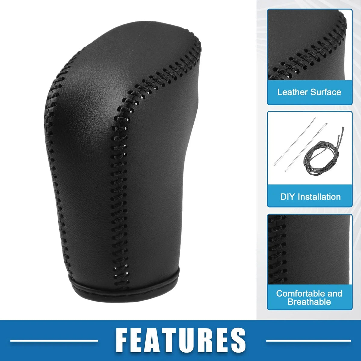Gear Shift Head Knob Cover for Honda Civic 11th Gen 2022-2023 Faux Leather Black