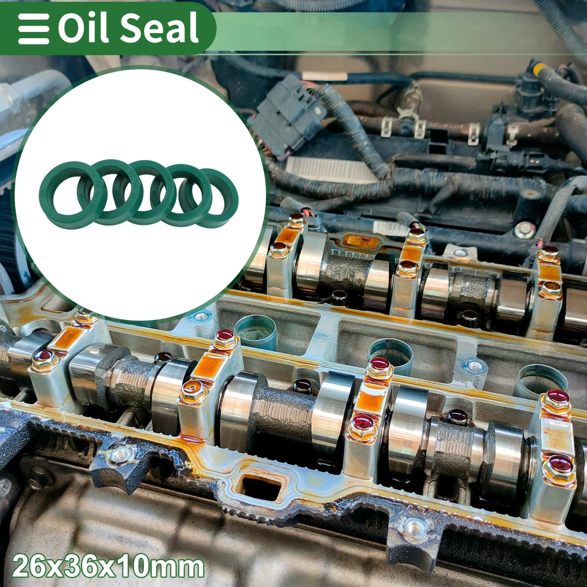 Set of 5 Oil Seal Ring 26x36x10mm for Rotary Shaft (Universal)