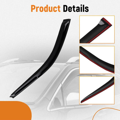 Set of 4 Rain Guards Window Deflectors for Honda Civic Sedan (1992–1995) Black