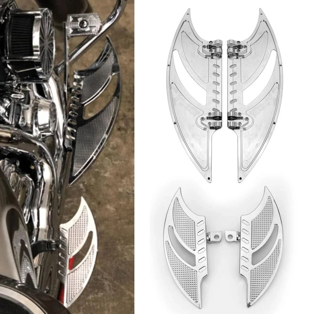 Chrome Front & Rear Floorboard Foot Pegs for Harley Touring (2014–2023)