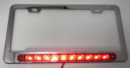 LED License Plate Frame Chrome Replacement with Turn Signal for Ford F-150 (2015–2023)