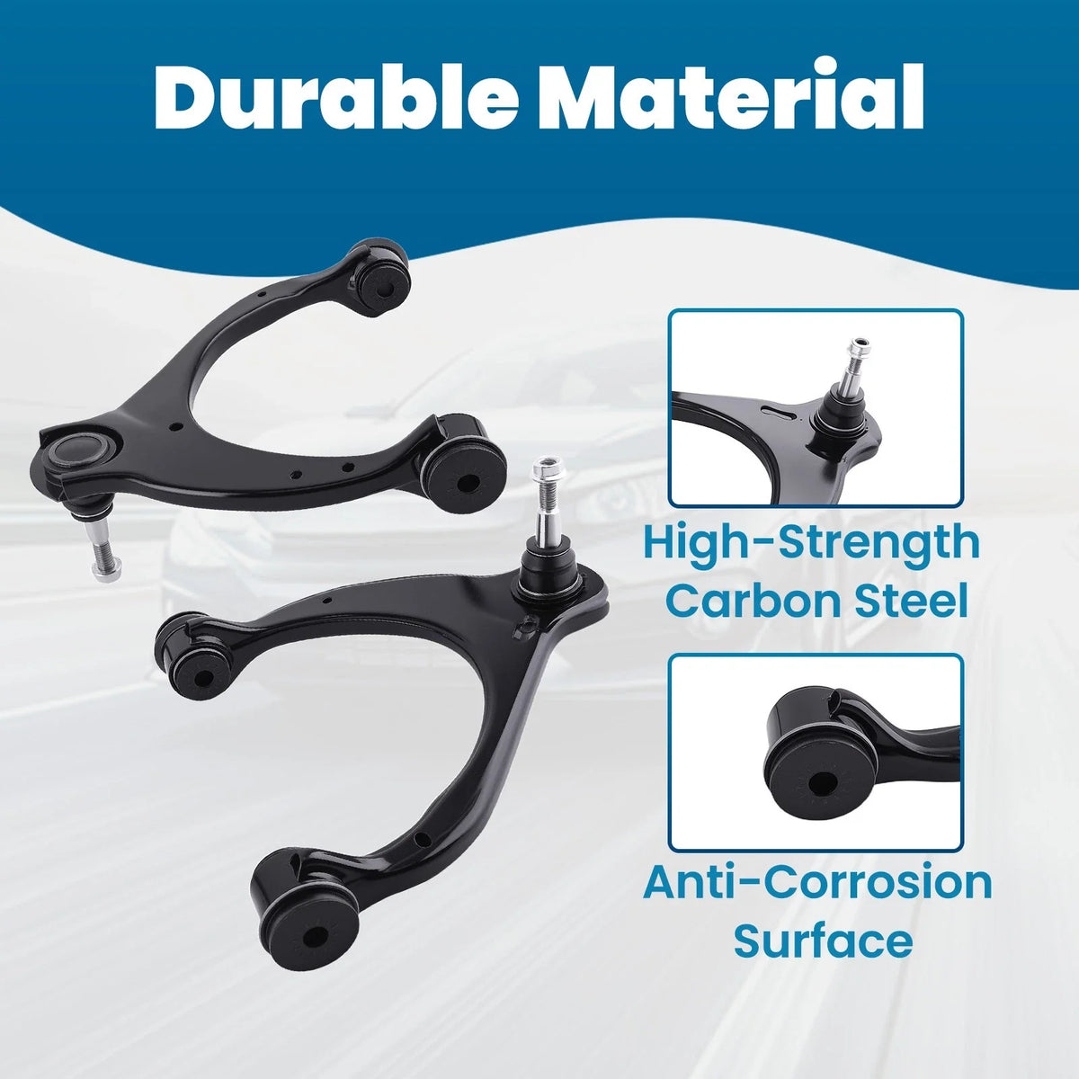 Front Upper Control Arms w/ Ball Joints Tie Rods for Silverado Sierra 1500 (2014–2018)