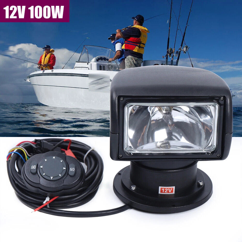 100W Marine Spotlight for Offroad Truck Car Boat 12V with Remote Control