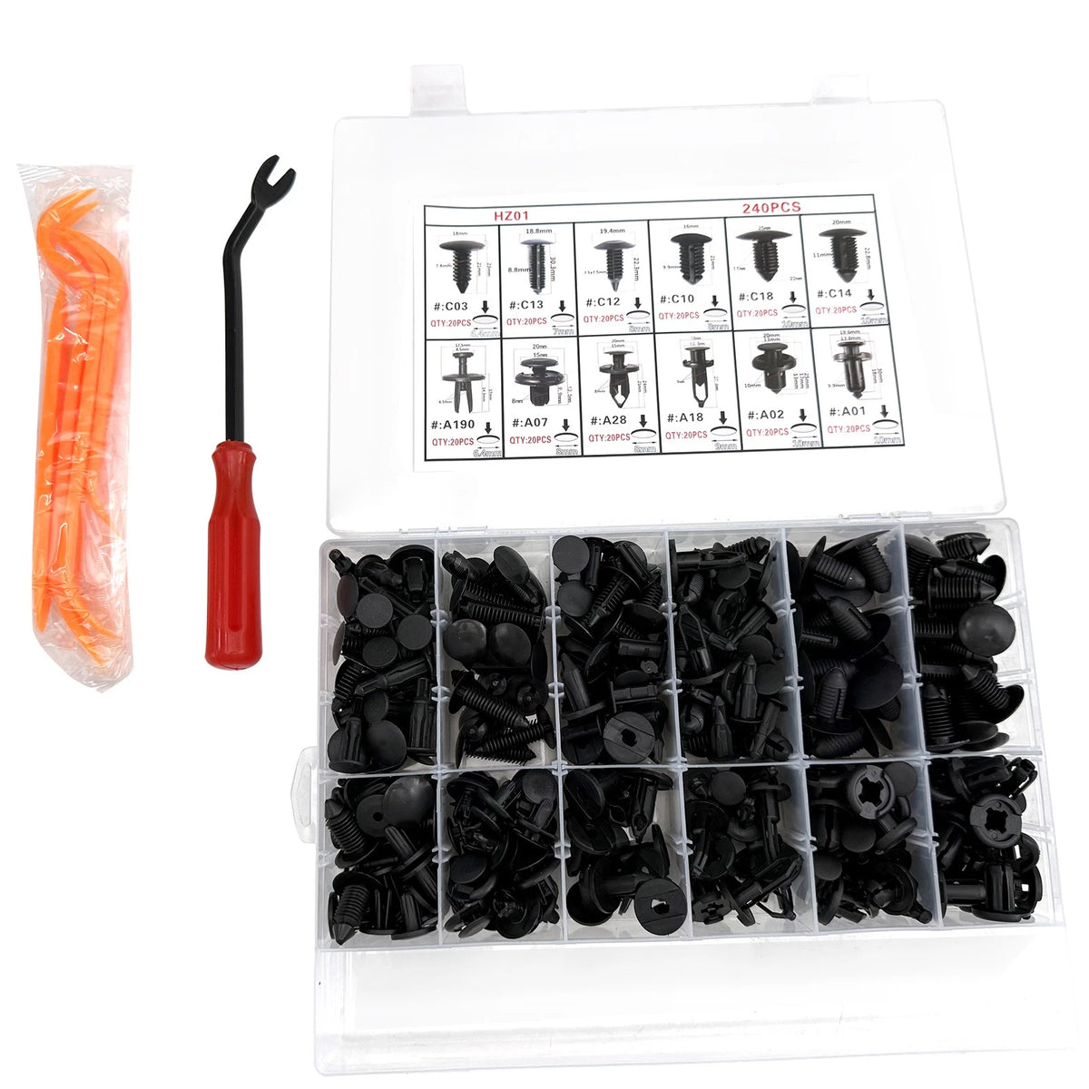 240pcs Bumper Retainer Clips Kit for Auto (Part No. 13)
