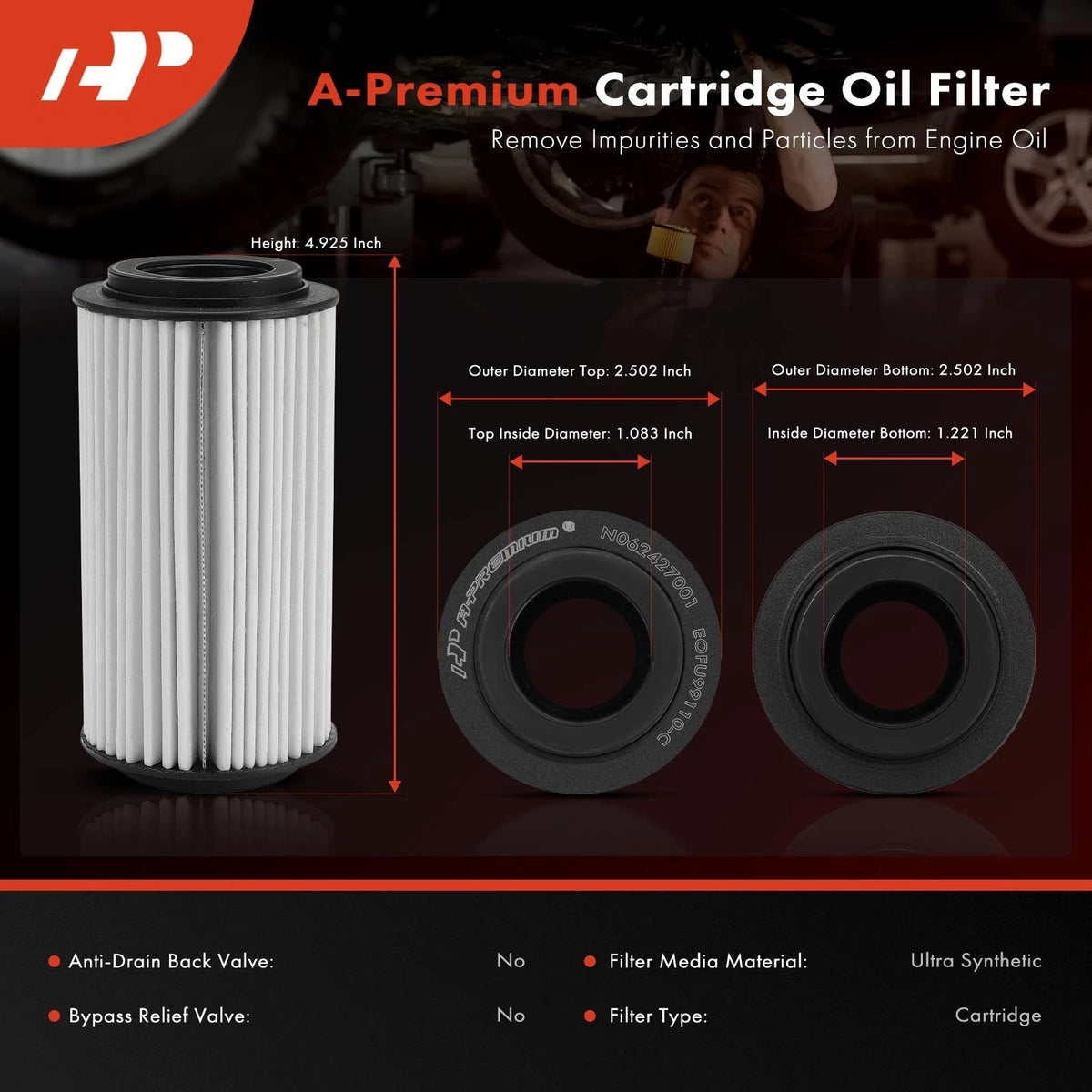 Engine Oil Filter for Volkswagen Jetta Passat (2005–2015) 06D115466, 06D115562, 06D198405, XG9911