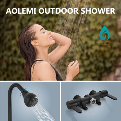 31" Outdoor Shower Fixture for Exposed Installation (2010–2023) - Matte Black