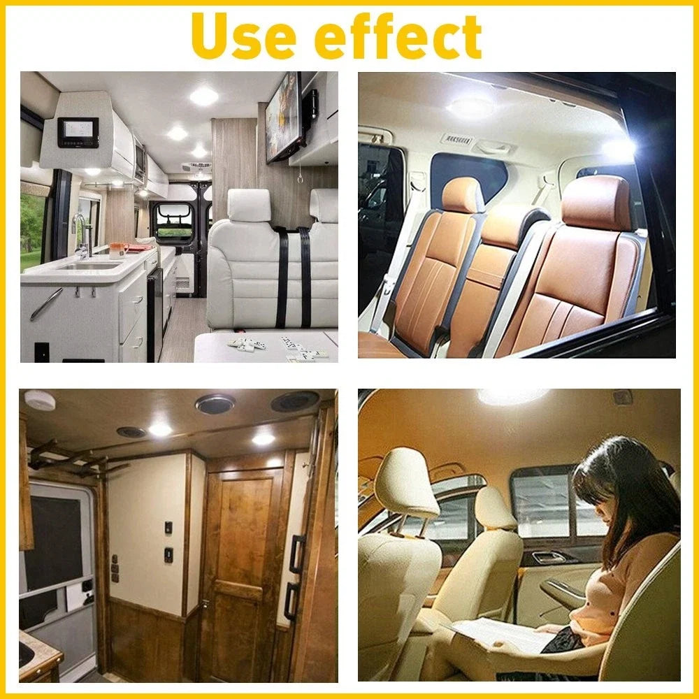 LED Ceiling Fixture Dome Light for RV Camper Trailer Marine (12V)