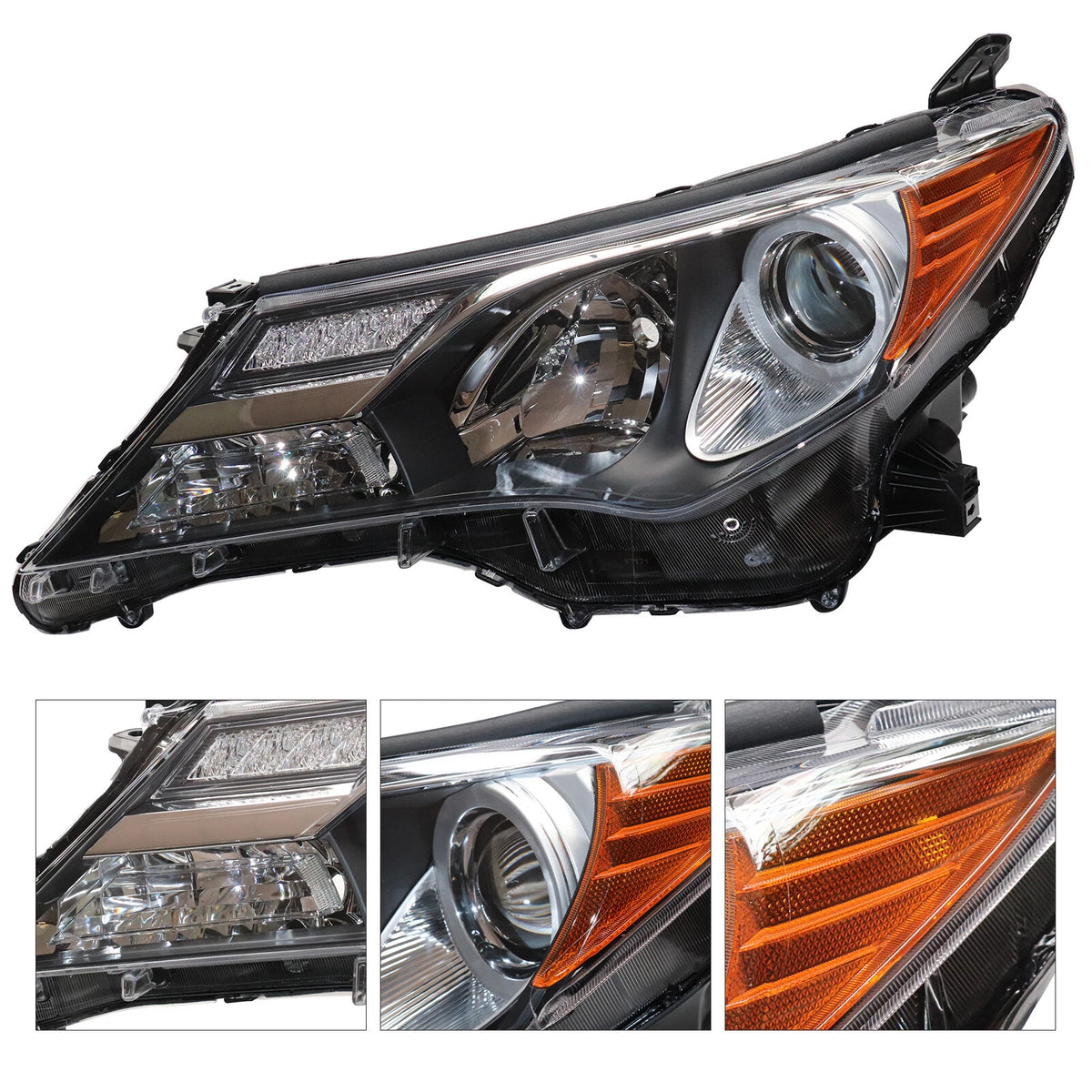Driver Side Headlight for Toyota RAV4 (2013–2015) Chrome Housing