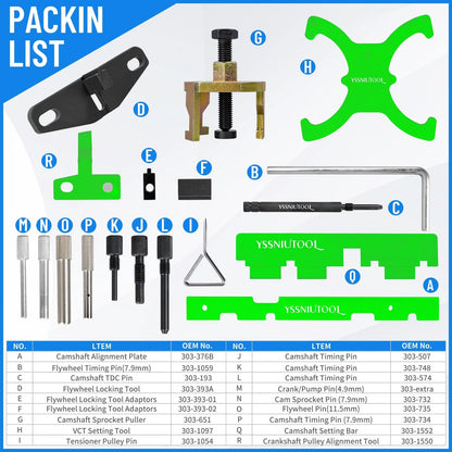 18pc Timing Tool Kit for Ford (Engine Timing Camshaft Flywheel)