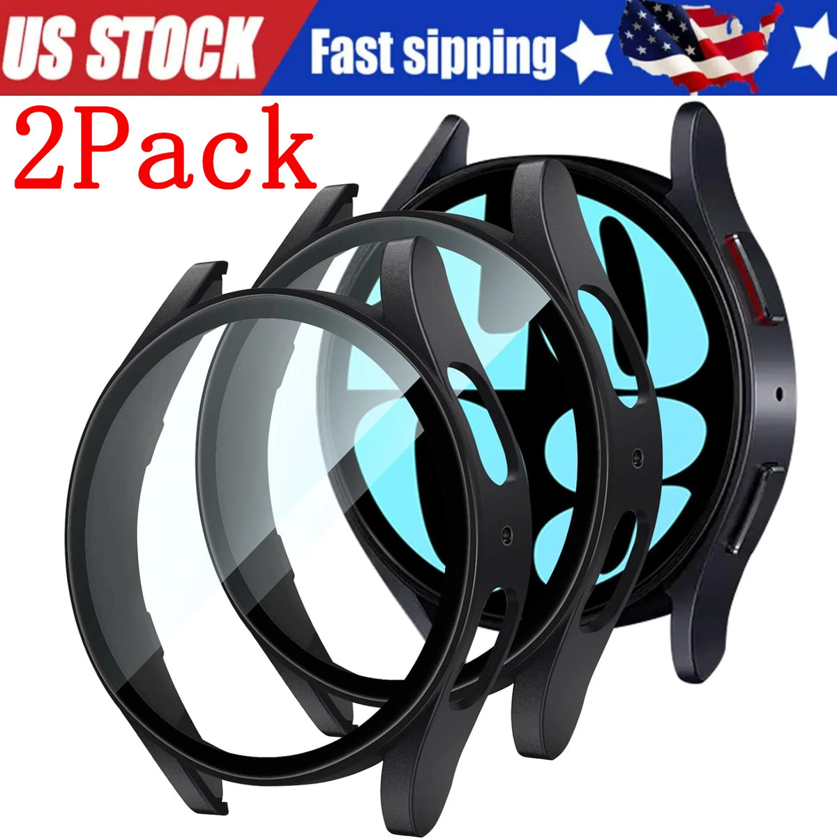 2X Tempered Glass Screen Protector for Samsung Galaxy Watch 4 5 6 7