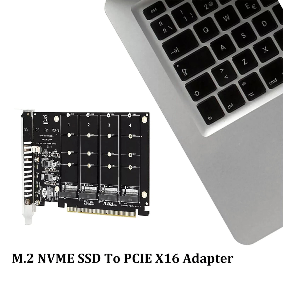 M.2 NVMe SSD to PCIe X16 Adapter Card Kit for PC Expansion