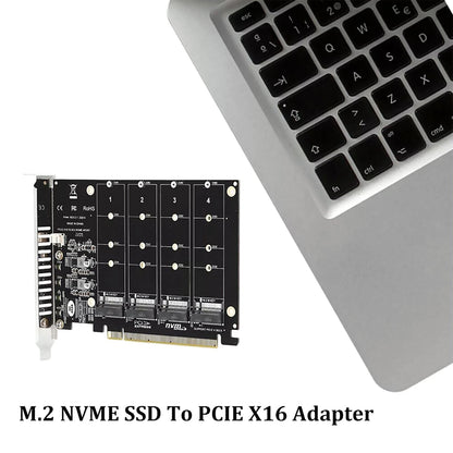 M.2 NVMe SSD to PCIe X16 Adapter Card Kit for PC Expansion