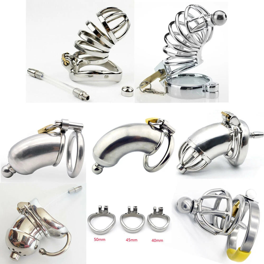 Chastity Device Restraint Cage Ring Tube Lock Belt for Men