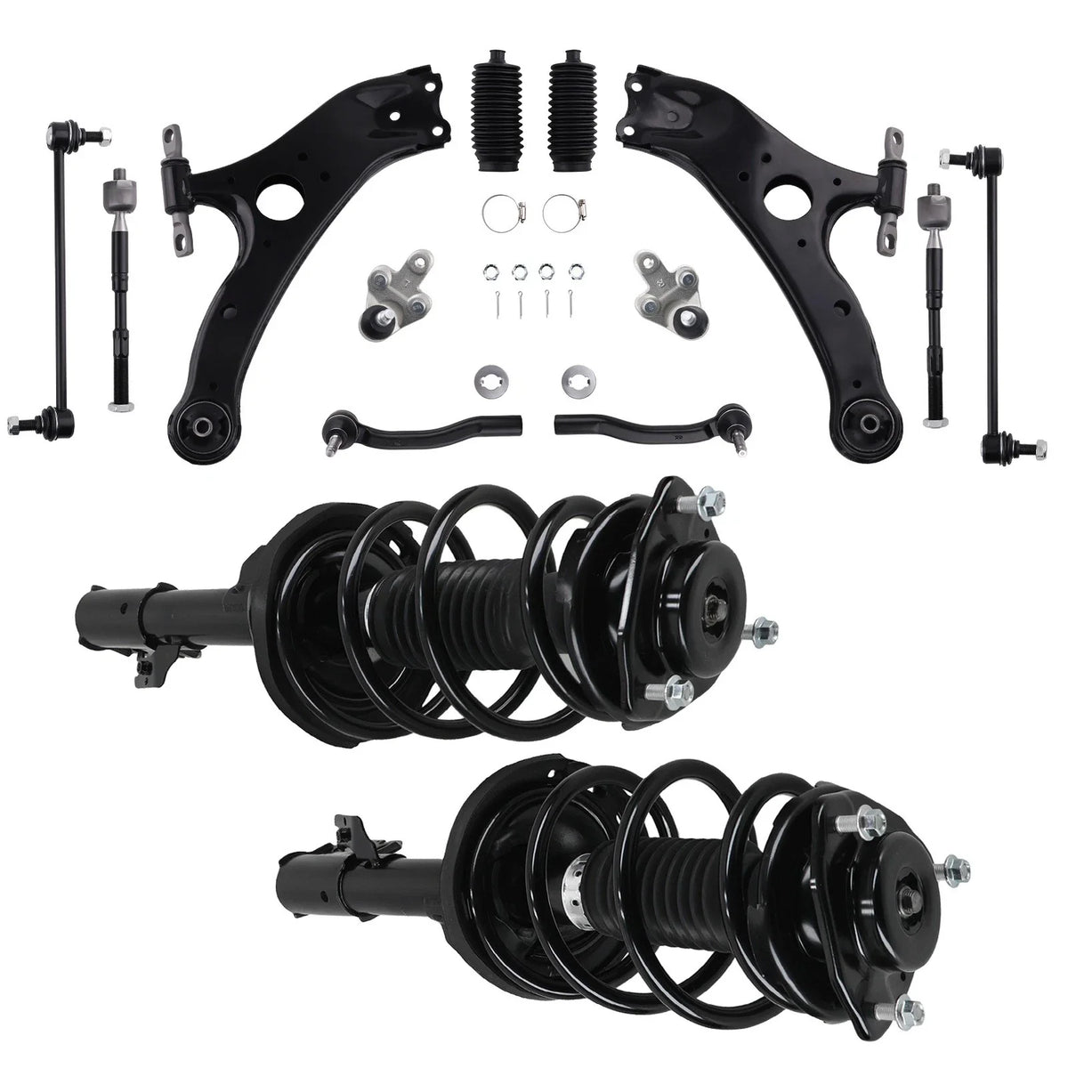 Set of 12 Front Strut Control Arm Sway Bar Tie Rods for Toyota Sienna (2011–2014)