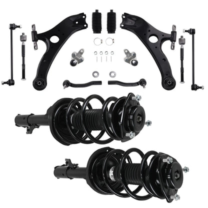 Set of 12 Front Strut Control Arm Sway Bar Tie Rods for Toyota Sienna (2011–2014)