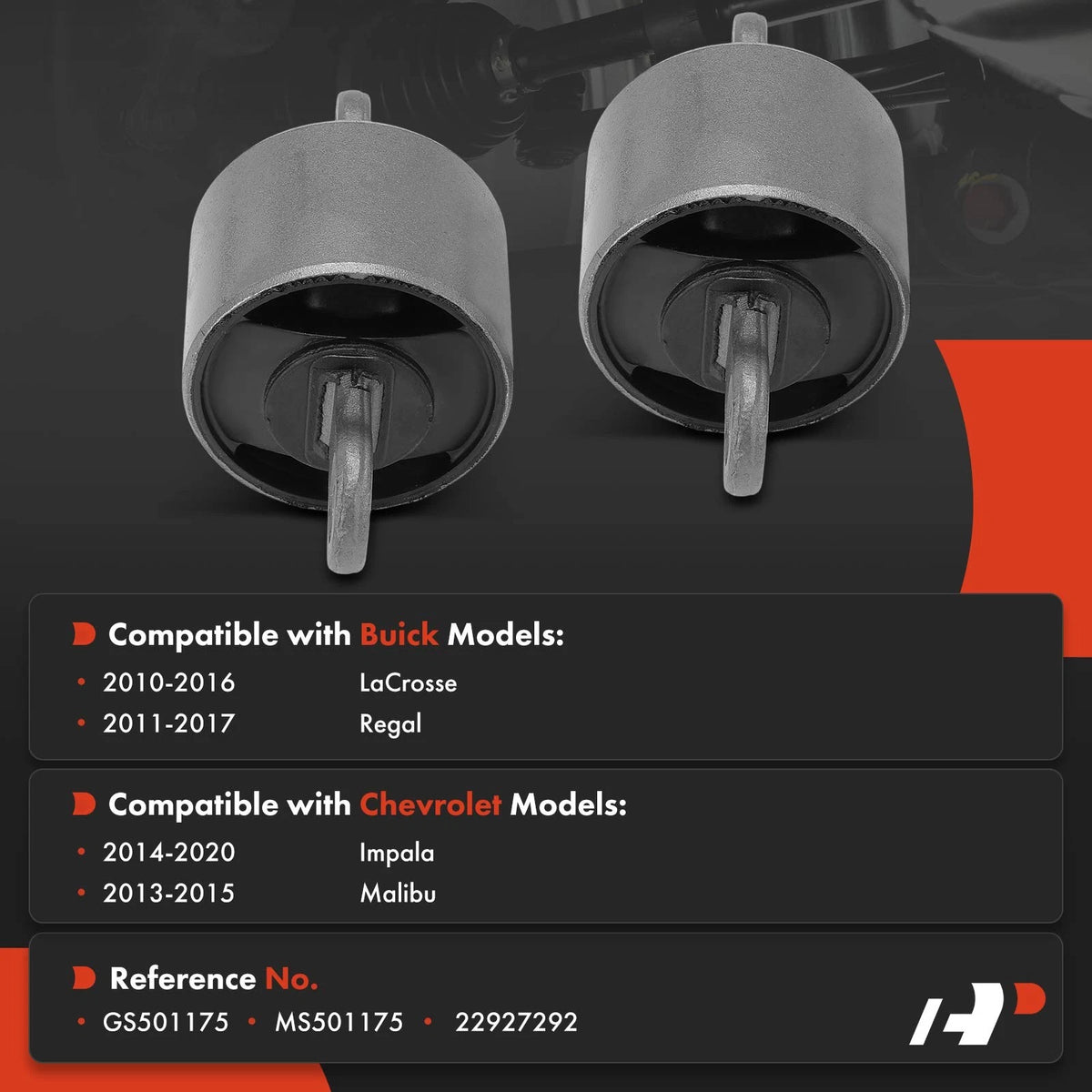 2X Trailing Arm Bushing for Chevy Malibu/Impala/Buick LaCrosse (MS501175)