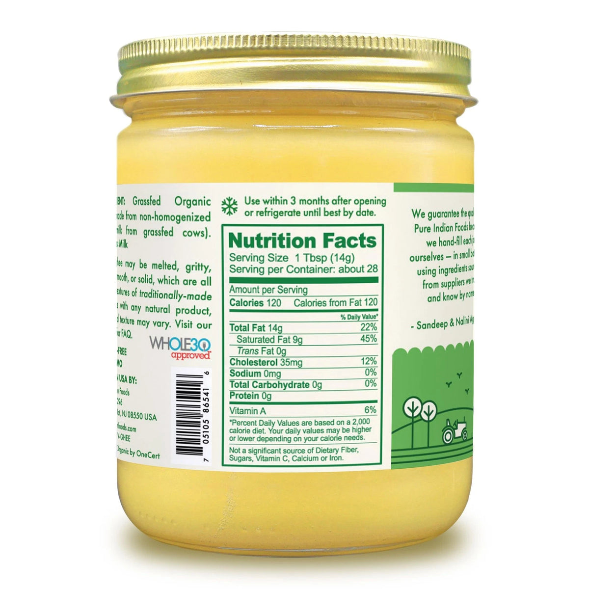 Organic Grass Fed Ghee Clarified Butter 14 oz Cooking Oil