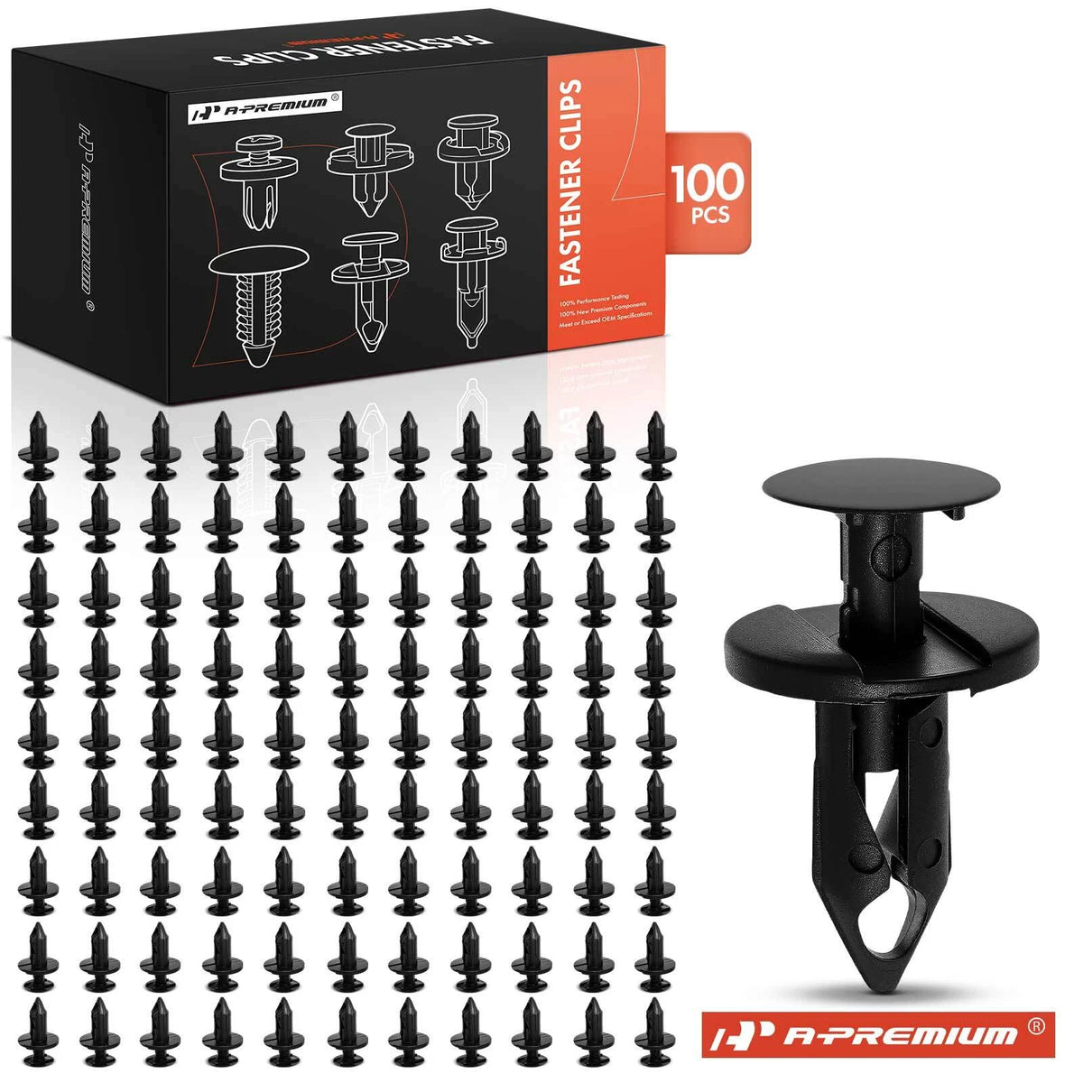 Set of 100 Nylon Fender Retainer Clips for Chevy Ford (21030249, N807389S, 6503598, 17216)