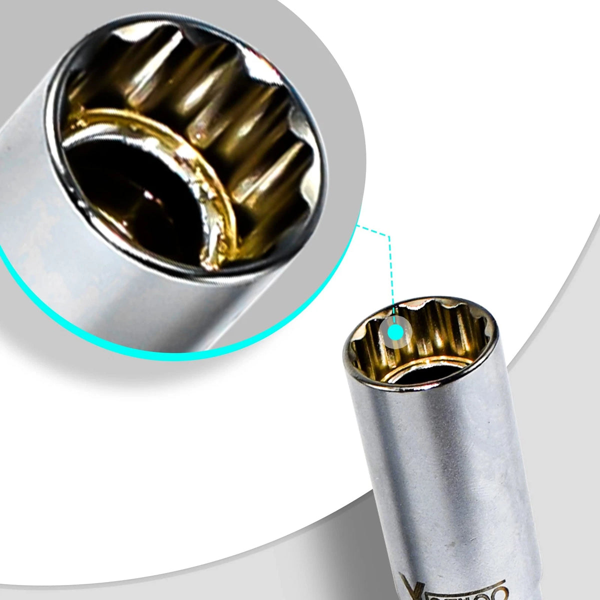 2X Magnetic Swivel Spark Plug Socket for Various Makes and Models