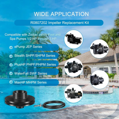 Impeller for Zodiac Jandy Stealth SHPF/SHPM, PlusHP PHPF/PHPM 1HP/1.5HP