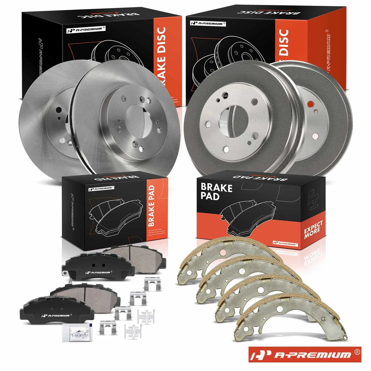 Set of 4 Disc Brake Rotors & Ceramic Pads for Honda CR-V (1997–2001)