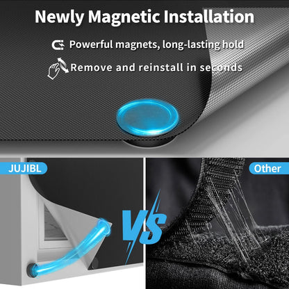Magnetic Blackout Window Cover for Universal Fit (57"W x 39"L) - Black
