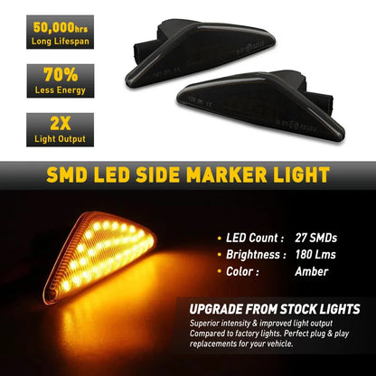2X LED Side Marker Turn Signal Lights for BMW X3 X5 X6 (2011–2017)